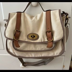 Fossil Canvas Messenger Bag. Gently Used.